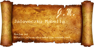 Jaloveczky Mabella névjegykártya